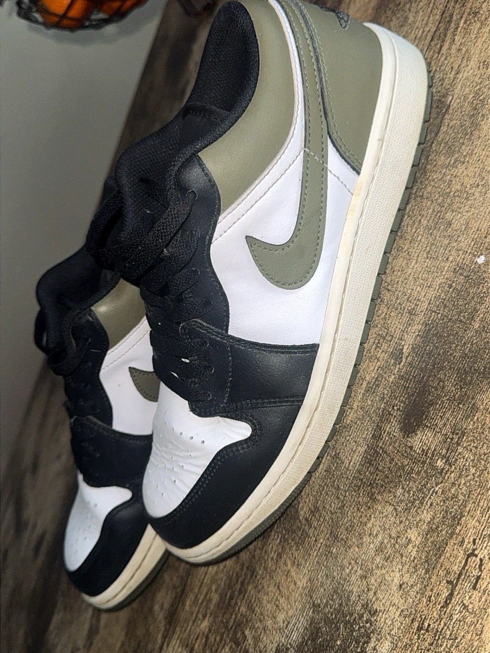Nike Jordan Men's Low-Top Sneakers in Black, White & Olive